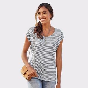 Женский топ с коротким рукавом в полоску Lascana, Mint