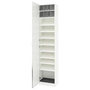 Комбинация шкафа, белый/зеркальное стекло, 50x38x236 см, Pax / Åheim IKEA