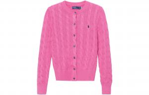 Кардиган с вышивкой Polo Pony Polo Ralph Lauren, розовый красный