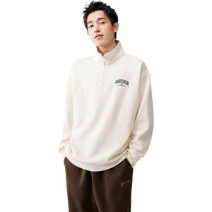 361° Свитшот мужской Cream White Stand Collar Moderate Regular