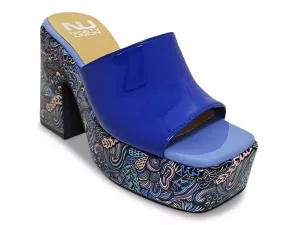 Сандалии на платформе Ninety Union Porto, с синим принтом пейсли