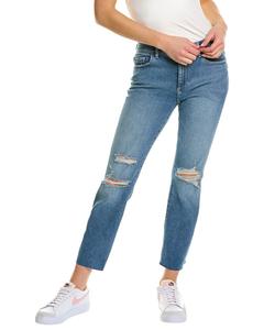 DL1961 Mara Light Distressed Ankle Jeans Прямые джинсы, синий