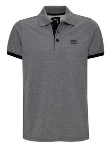 Контрастная рубашка-поло пике стандартного кроя в цвете антрацит/черный Rusty Neal