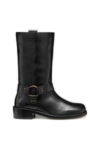 Ботильоны кожаные D NALVIA Geox, черный