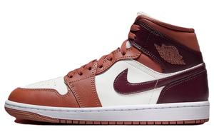 1 Женские кроссовки Jordan 'Dusty Peach Night Maroon', бело-красно-черные