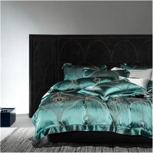 YUSIWOAL Комплект постельного белья из атласного сатина в синем, сером и фиолетовом цветах, жаккард с хлопком