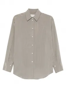 Рубашка в полоску на пуговицах Róhe, серый