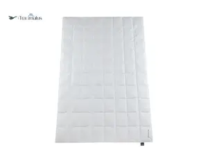 Одеяло пуховое Traumulus Summer Duvet Down DED 8x10 Check, 135x200 см, сделано в Германии, подходит для людей, страдающих аллергией, чехол 100% хлопок Häussling