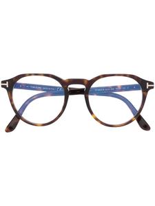TOM FORD Eyewear очки в круглой оправе, коричневый