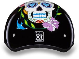 Мотоциклетный шлем Daytona Helmets с полушлемом - одобрен DOT [графика]…, Hi-Gloss Black, Diamond Skull