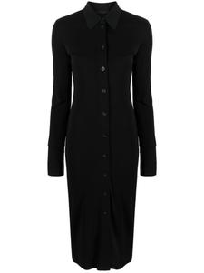 Helmut Lang платье-рубашка длины миди на пуговицах, черный