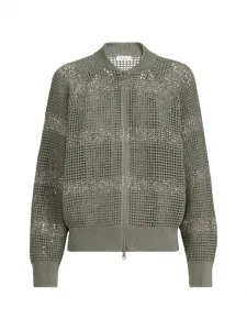 Полосатый пиджак Brunello Cucinelli, зеленый