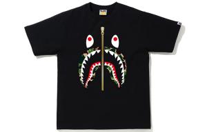 Футболка Bape Abc Camo Shark White/Pink A BATHING APE, бело-зеленый камуфляж