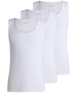 Мужские майки классические ребристые, 3 шт Hugo Boss, белый