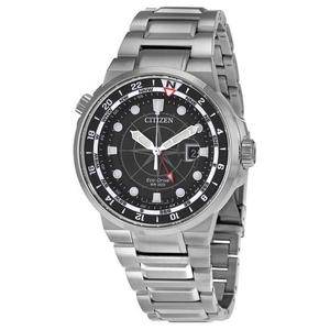 CITIZEN Коллекция Dress Collection, часы с кварцевым механизмом на световой энергии, стальной браслет, 44 мм, мужские, черный циферблат