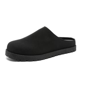 MIIOW Тихие, устойчивые к запахам и истиранию домашние тапочки с закрытым носком для мужчин черные, цвет Black