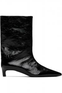 Сапоги из мятой телячьей кожи Jil Sander, черный