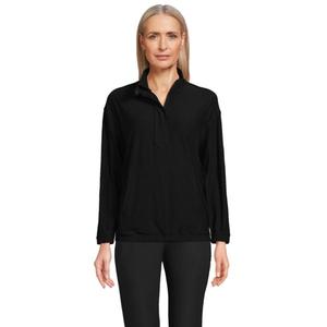 Женский спортивный пуловер с застежкой-молнией UPF 50 Lands' End, черный