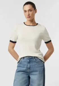 Простая футболка Comma, Creme