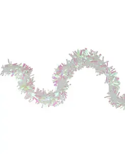 50-Футовая белая переливающаяся широкая рождественская гирлянда из мишуры - без подсветки Northlight, white