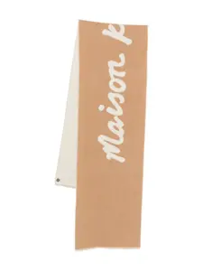 Шарф с надписью от руки Maison Kitsuné, коричневый