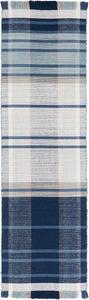 Ковер-дорожка SAFAVIEH, 69 x 244 см, Striped Kilim Collection Blue/Beige STK707M из премиальной шерсти плоского плетения для прихожей, гостиной, спальни или кухни
