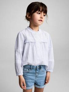 Детские джинсовые шорты с подвёрнутым краем Mango, Mid Blue