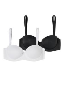 Бюстгальтер-бандо SCHIESSER  Bandeau mit Schale - Unique Micro, черный/белый