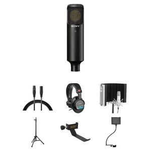 Комплект Кардиоидного Конденсаторного микрофона Sony C-80 с Отражающим Фильтром и Наушниками