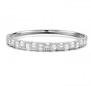 Браслет GENEVIVE из стерлингового серебра с двумя рядами фианитов Genevive, серебряный