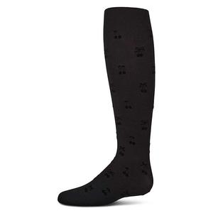 Детские непрозрачные колготки с вишневым принтом Memoi, Black