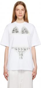 Белая футболка с принтом MSGM, Optical white