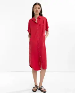 Сорочечное платье 100% лиоцель гладкое Parfois, красный