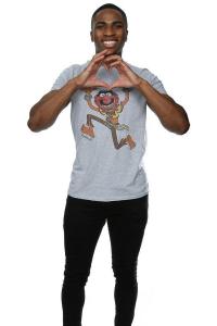 Классическая футболка с изображением вереска с изображением животных The Muppets, серый