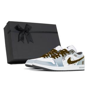 Jordan Air 1 устойчивые к истиранию низкие баскетбольные кроссовки винтаж unisex blue white brown