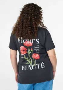 Футболка с принтом auf vorder und rückseite Zizzi, D. Grey Washed Fleur