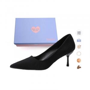 Xingdiman Тонкие каблуки на шпильке женские в подарочной коробке - черная замша [Подарочный набор] + Подарок, цвет Black Suede[Gift Box Set]+Giveaway