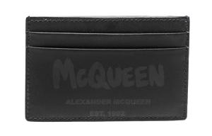 Alexander McQueen Кожаный кардхолдер мужской черный
