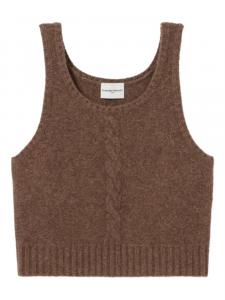 Укороченный топ Claudie Pierlot косой вязки, коричневый