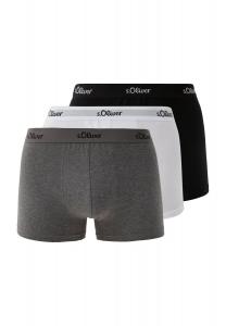 Короткие боксеры Hipster, 3 шт., мужские на поясе с логотипом s.Oliver, цвет Gra Schw Wss