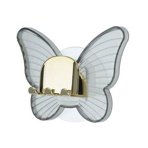 Милый настенный держатель для зубных щеток, настенный держатель для зубных щеток для ванных комнат, 4,33 дюйма x 3,35 дюйма Unique Bargains, серый