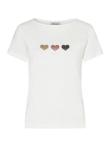 More & More Милая короткая футболка с сердечками, кремового цвета