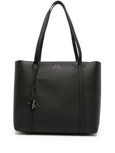 Armani Exchange сумка-тоут с подвеской-логотипом, черный