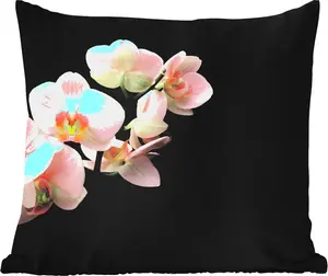 Подушка для улицы - Орхидея - Цветы - Розовый - Натюрморт - Флора - 60x60 см - Устойчива к погодным условиям - Подушка для отдыха - Декоративная подушка - Подушка для сна MuchoWow