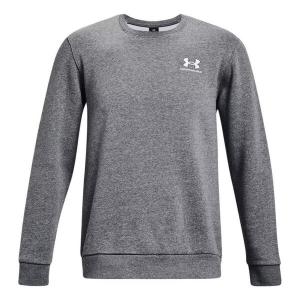 Свитер icon fleece crew sweatshirt 'pitch grey medium heather' Under Armour, серый