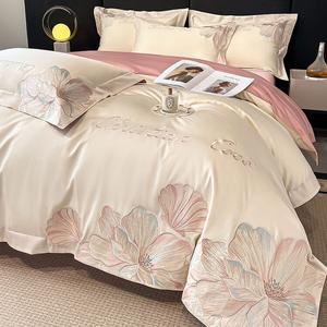 LUOLAI HOME Комплект постельного белья: пододеяльник 220x240 см, простыня, наволочки, цвет COCO молочно-белый + светло-бобовая паста