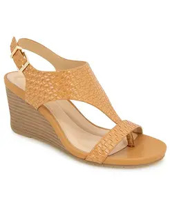 Женские босоножки-танкетки Greatly Thong с миндалевидным носком Kenneth Cole Reaction, коричневый/бежевый