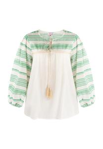 Блузка IZIA, цвет Beige/Green