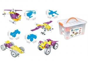 Гибкий, Кирпич строительный 100 Эл. Формула 1, Квадроцикл, Вертолет, Самолет для отвинчивания и поворота 4 в 1 Inna marka