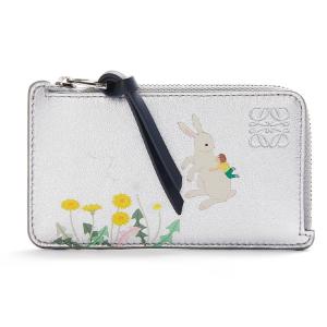 LOEWE Suna Fujita Collaboration Кардхолдер из кожи Nappa Cow для женщин, серебристый
